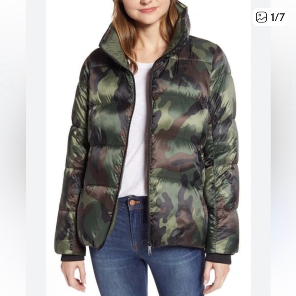 NWT Sam Edelman Olive Green Quilted Puffer Jacket